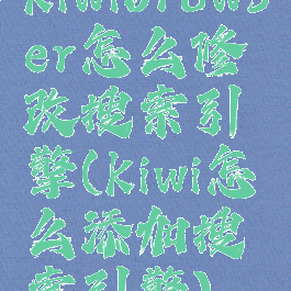 kiwibrowser怎么修改搜索引擎(kiwi怎么添加搜索引擎)