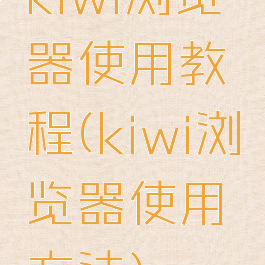 kiwi浏览器使用教程(kiwi浏览器使用方法)