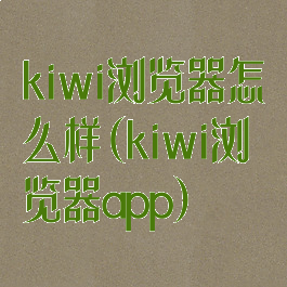 kiwi浏览器怎么样(kiwi浏览器app)