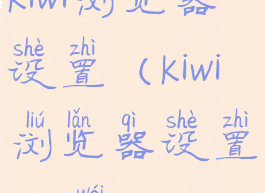 kiwi浏览器设置(kiwi浏览器设置UA为PC)