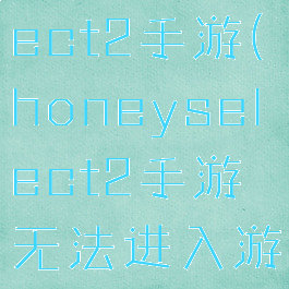 honeyselect2手游(honeyselect2手游无法进入游戏)