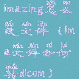 imazing怎么改文件(ima文件如何转dicom)