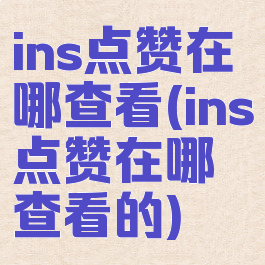 ins点赞在哪查看(ins点赞在哪查看的)