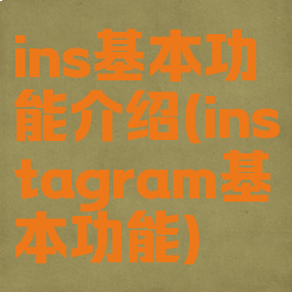 ins基本功能介绍(instagram基本功能)