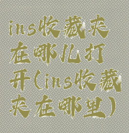 ins收藏夹在哪儿打开(ins收藏夹在哪里)
