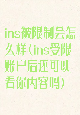 ins被限制会怎么样(ins受限账户后还可以看你内容吗)