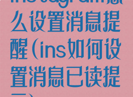 instagram怎么设置消息提醒(ins如何设置消息已读提示)