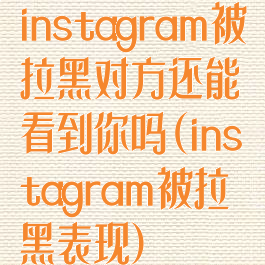 instagram被拉黑对方还能看到你吗(instagram被拉黑表现)