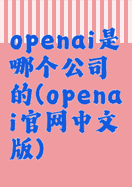 openai是哪个公司的(openai官网中文版)