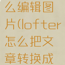 lofter怎么编辑图片(lofter怎么把文章转换成图片)