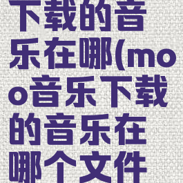 moo音乐下载的音乐在哪(moo音乐下载的音乐在哪个文件夹)