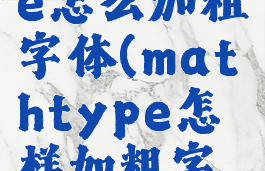 mathtype怎么加粗字体(mathtype怎样加粗字体)