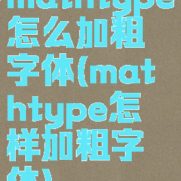 mathtype怎么加粗字体(mathtype怎样加粗字体)