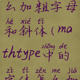 mathtype怎么加粗字母和斜体(mathtype中的字体怎么加粗)