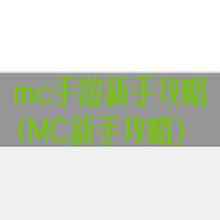 mc手游新手攻略(MC新手攻略)
