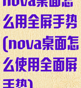 nova桌面怎么用全屏手势(nova桌面怎么使用全面屏手势)