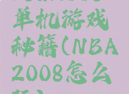 nba2008单机游戏秘籍(NBA2008怎么玩)
