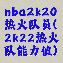 nba2k20热火队员(2k22热火队能力值)