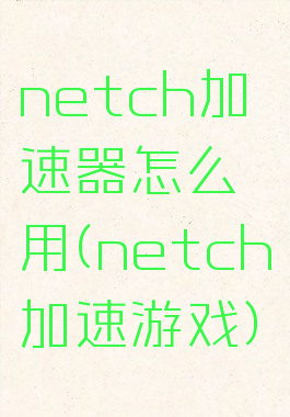 netch加速器怎么用(netch加速游戏)