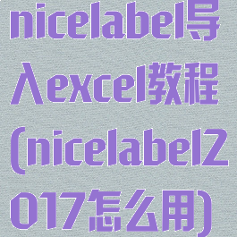 nicelabel导入excel教程(nicelabel2017怎么用)