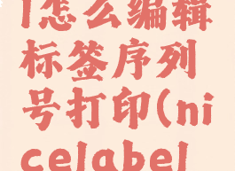 nicelabel怎么编辑标签序列号打印(nicelabel使用教程)