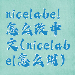 nicelabel怎么改中文(nicelabel怎么用)