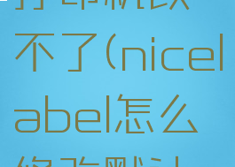 nicelabel打印机改不了(nicelabel怎么修改默认打印机)