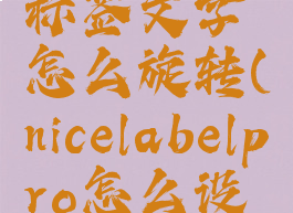 nicelabel标签文字怎么旋转(nicelabelpro怎么设置标签)