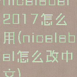 nicelabel2017怎么用(nicelabel怎么改中文)