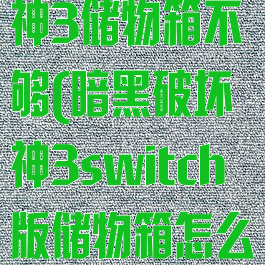 ns暗黑破坏神3储物箱不够(暗黑破坏神3switch版储物箱怎么升级)