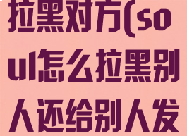 soul上怎么拉黑对方(soul怎么拉黑别人还给别人发信息)