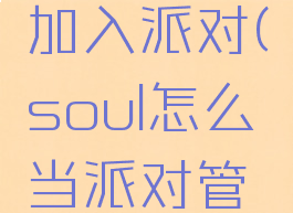 soul如何加入派对(soul怎么当派对管理员)