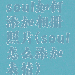 soul如何添加相册照片(soul怎么添加表情)