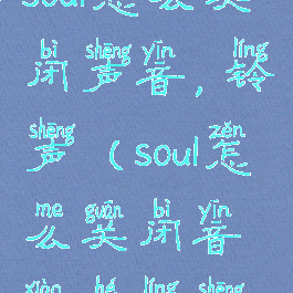 soul怎么关闭声音,铃声(soul怎么关闭音效和铃声)