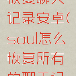 soul怎么恢复聊天记录安卓(soul怎么恢复所有的聊天记录)