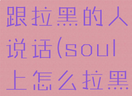 soul怎么跟拉黑的人说话(soul上怎么拉黑对方)