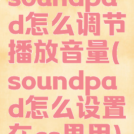 soundpad怎么调节播放音量(soundpad怎么设置在cs里用)