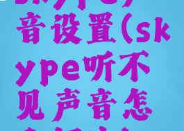 skype声音设置(skype听不见声音怎么解决)