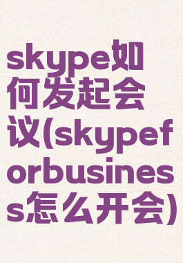 skype如何发起会议(skypeforbusiness怎么开会)