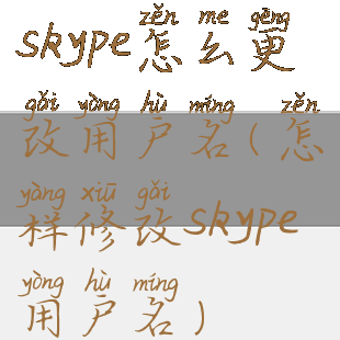 skype怎么更改用户名(怎样修改skype用户名)