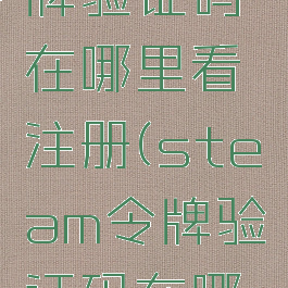 steam令牌验证码在哪里看注册(steam令牌验证码在哪里获得)