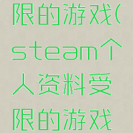 steam个人资料受限的游戏(steam个人资料受限的游戏怎么弄背景)