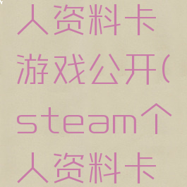 steam个人资料卡游戏公开(steam个人资料卡背景)