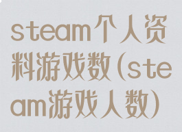 steam个人资料游戏数(steam游戏人数)