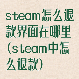 steam怎么退款界面在哪里(steam中怎么退款)
