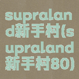 supraland新手村(supraland新手村80)