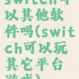 switch可以其他软件吗(switch可以玩其它平台游戏)