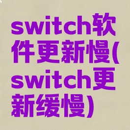 switch软件更新慢(switch更新缓慢)