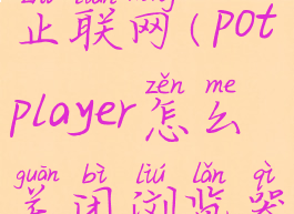potplayer禁止联网(potplayer怎么关闭浏览器)