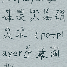 potplayer字体没办法调大小(potplayer字幕调整)